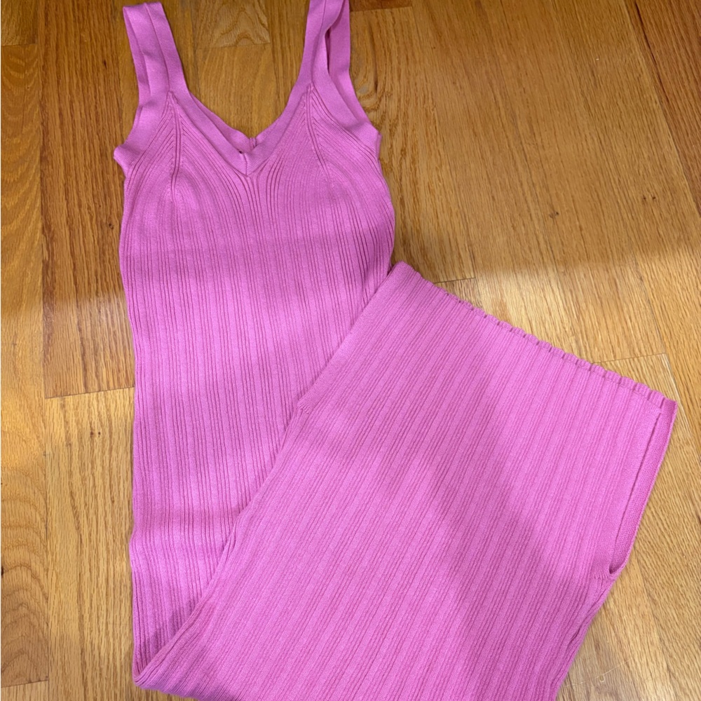 Pink Rose Women's Ribbed midi dress